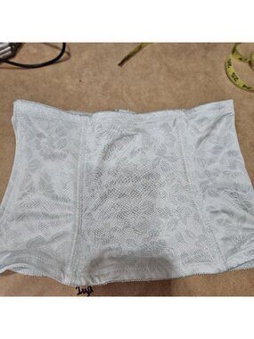 Sears Waist Trainer Shapewear Womens XL White Floral Jacquard Slimming Girdle